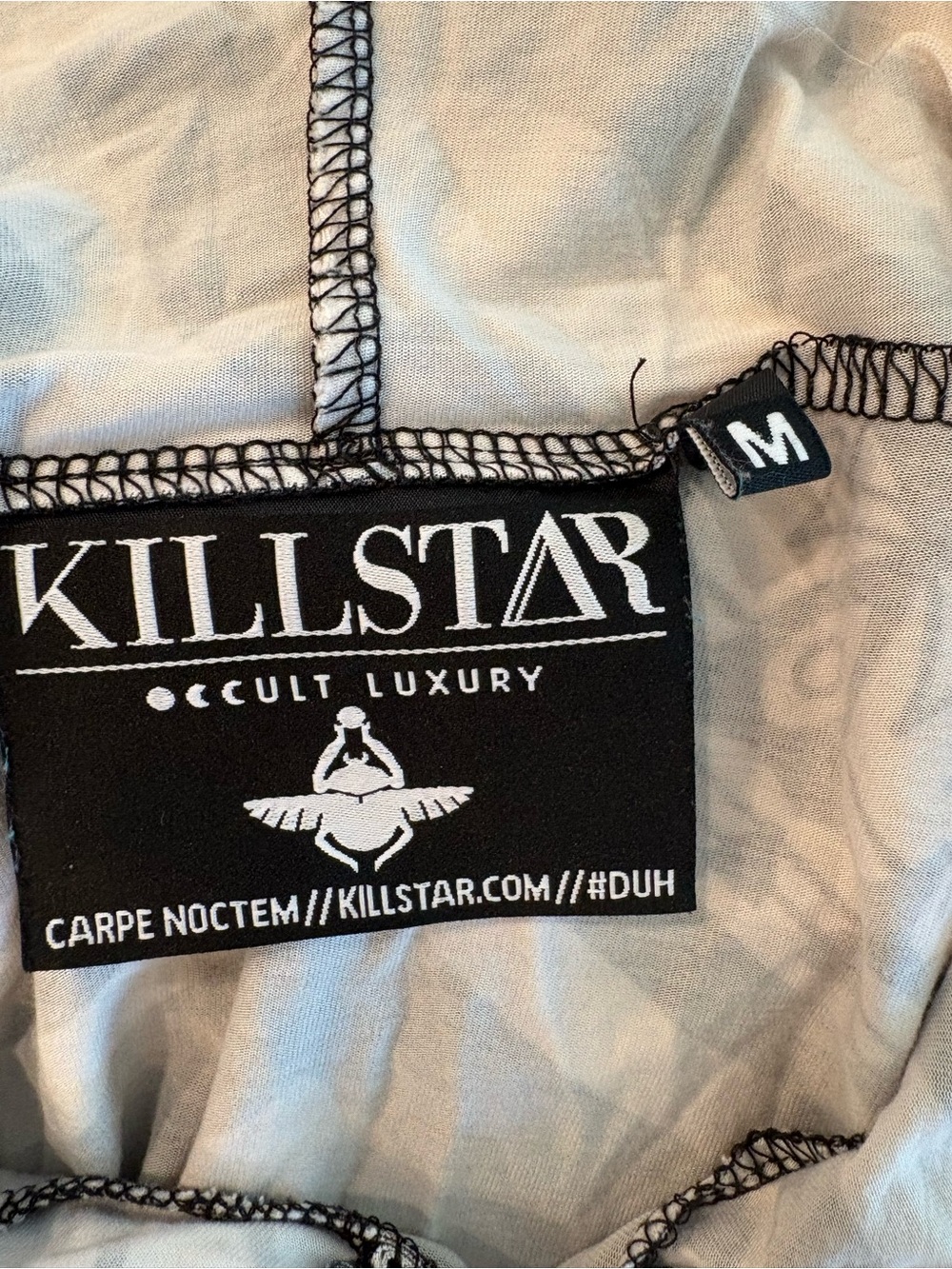 KillStar Dress Hoodie Sleeveless Mini Black white BodyCon Symbols Beetle - Picture 2 of 7